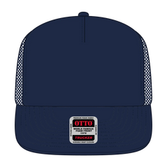 OTTO 132-1037 ’OTTO Snap’ 5 Panel High Crown Mesh Back Trucker Snapback Cap - Navy - Navy / 6 1/2’’ - 7 5/8’’
