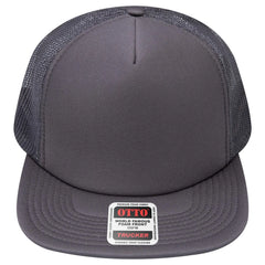 OTTO 132-1037 ’OTTO Snap’ 5 Panel High Crown Mesh Back Trucker Snapback Cap - Char. Gray - Char. Gray / 6 1/2’’ - 7