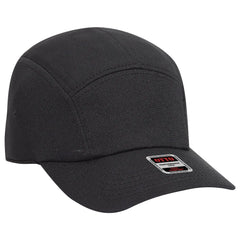 OTTO 133-1047 5 Panel Running Cap - Black - Black / 6 1/2’’ - 7 5/8’’