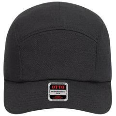 OTTO 133-1047 5 Panel Running Cap - Black - Black / 6 1/2’’ - 7 5/8’’
