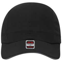 OTTO 133-1240 Reflective 6 Panel Running Cap - Black - Black / 6 1/2’’ - 7 5/8’’