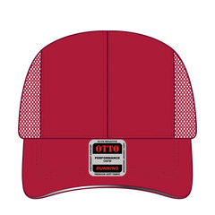 OTTO 133-1240 Reflective 6 Panel Running Cap - Red - Red / 6 1/2’’ - 7 5/8’’