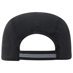 OTTO 133-1252 Reflective 5 Panel Running Cap - Black - Black / 6 1/2’’ - 7 5/8’’