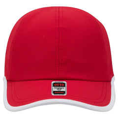 OTTO 133-1254 Upf 50+ 6 Panel Running Cap - Red/Wht - Red/Wht / 6 1/2’’ - 7 5/8’’