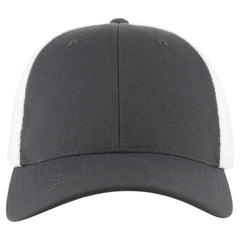OTTO 135-1 ’OTTO Flex’ Fitted 6 Panel Low Profile Mesh Back Trucker Cap - Ch.Gry/Wht