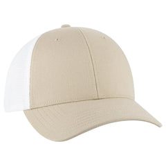OTTO 135-1 ’OTTO Flex’ Fitted 6 Panel Low Profile Mesh Back Trucker Cap - Kha/Wht