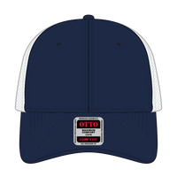 OTTO 135-1 ’OTTO Flex’ Fitted 6 Panel Low Profile Mesh Back Trucker Cap - Nvy/Wht - Nvy/Wht / 7 3/8’’ - 7 5/8’’