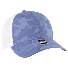 OTTO 135-2 ’OTTO Flex’ Fitted 6 Panel Low Profile Mesh Back Trucker Cap - Cb.Blu/Sk.Blu/Wht