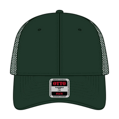 OTTO 135-2 ’OTTO Flex’ Fitted 6 Panel Low Profile Mesh Back Trucker Cap - Dk. Green - Dk. Green / 7 3/8’’ - 7 5/8’’