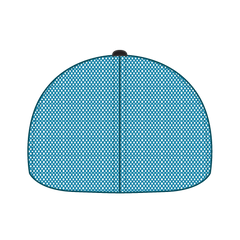 OTTO 135-2 ’OTTO Flex’ Fitted 6 Panel Low Profile Mesh Back Trucker Cap - Blk/Blk/N.Blue