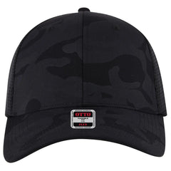OTTO 135-2 ’OTTO Flex’ Fitted 6 Panel Low Profile Mesh Back Trucker Cap - Blk/Ch.Gry/Blk