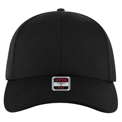 OTTO 135-2 ’OTTO Flex’ Fitted 6 Panel Low Profile Mesh Back Trucker Cap - Black