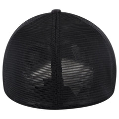 OTTO 135-2 ’OTTO Flex’ Fitted 6 Panel Low Profile Mesh Back Trucker Cap - Ch. Gry/Blk/Blk