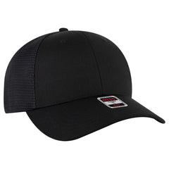 OTTO 135-2 ’OTTO Flex’ Fitted 6 Panel Low Profile Mesh Back Trucker Cap - Black