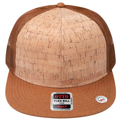 OTTO 141-1070 ’OTTO Snap’ 6 Panel Pro Style Mesh Back Trucker Snapback Cap - Cy Brn/Crk/Cy Brn - Cy Brn/Crk/Cy Brn / 6