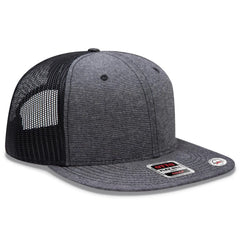 OTTO 141-1070 ’OTTO Snap’ 6 Panel Pro Style Mesh Back Trucker Snapback Cap - Black - Black / 6 1/2’’ - 7 5/8’’