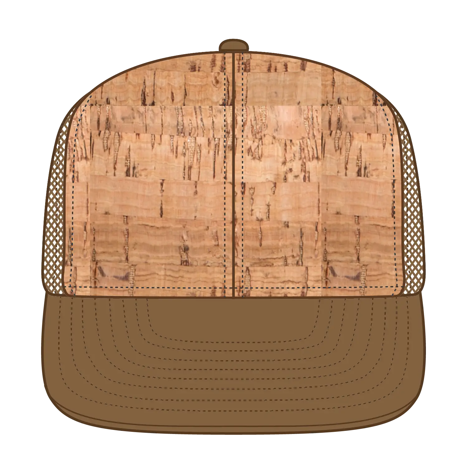 OTTO 141-1070 ’OTTO Snap’ 6 Panel Pro Style Mesh Back Trucker Snapback Cap - Cy Brn/Crk/Cy Brn - Cy Brn/Crk/Cy Brn / 6