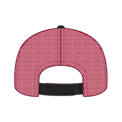 OTTO 141-1070 ’OTTO Snap’ 6 Panel Pro Style Mesh Back Trucker Snapback Cap - Blk/Blk/Red - Blk/Blk/Red / 6 1/2’’ - 7