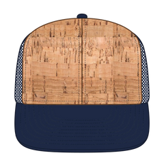 OTTO 141-1070 ’OTTO Snap’ 6 Panel Pro Style Mesh Back Trucker Snapback Cap - Nvy/Cork/Nvy - Nvy/Cork/Nvy / 6 1/2’’ - 7