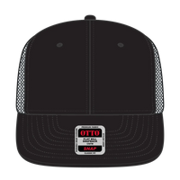 OTTO 141-1070 ’OTTO Snap’ 6 Panel Pro Style Mesh Back Trucker Snapback Cap - Blk/Blk/Ch.Gry - Blk/Blk/Ch.Gry / 6 1/2’’