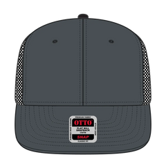 OTTO 141-1070 ’OTTO Snap’ 6 Panel Pro Style Mesh Back Trucker Snapback Cap - Ch.Gry/Ch.Gry/Blk - Ch.Gry/Ch.Gry/Blk / 6