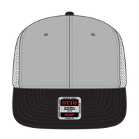 OTTO 141-1070 ’OTTO Snap’ 6 Panel Pro Style Mesh Back Trucker Snapback Cap - Blk/Gry/Gry - Blk/Gry/Gry / 6 1/2’’ - 7