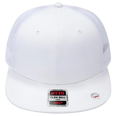 OTTO 141-1070 ’OTTO Snap’ 6 Panel Pro Style Mesh Back Trucker Snapback Cap - White - White / 6 1/2’’ - 7 5/8’’