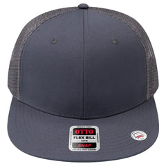 OTTO 141-1070 ’OTTO Snap’ 6 Panel Pro Style Mesh Back Trucker Snapback Cap - Ch Gry - Ch Gry / 6 1/2’’ - 7 5/8’’