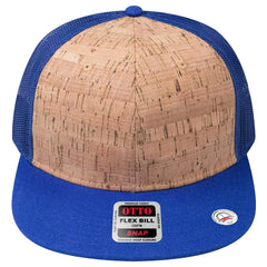 OTTO 141-1070 ’OTTO Snap’ 6 Panel Pro Style Mesh Back Trucker Snapback Cap - Ryl/Crk/Ryl - Ryl/Crk/Ryl / 6 1/2’’ - 7