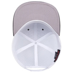 OTTO 141-1070 ’OTTO Snap’ 6 Panel Pro Style Mesh Back Trucker Snapback Cap - Blk/Blk/Wht - Blk/Blk/Wht / 6 1/2’’ - 7
