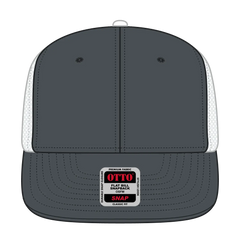 OTTO 141-1070 ’OTTO Snap’ 6 Panel Pro Style Mesh Back Trucker Snapback Cap - Ch.Gry/Ch.Gry/Wht - Ch.Gry/Ch.Gry/Wht / 6