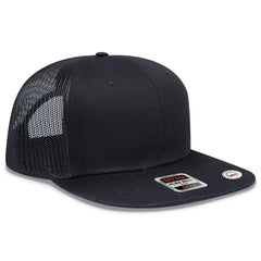 OTTO 141-1070 ’OTTO Snap’ 6 Panel Pro Style Mesh Back Trucker Snapback Cap - Black - Black / 6 1/2’’ - 7 5/8’’
