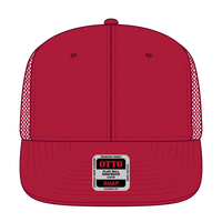 OTTO 141-1070 ’OTTO Snap’ 6 Panel Pro Style Mesh Back Trucker Snapback Cap - Red - Red / 6 1/2’’ - 7 5/8’’
