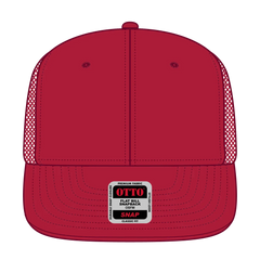 OTTO 141-1070 ’OTTO Snap’ 6 Panel Pro Style Mesh Back Trucker Snapback Cap - Red - Red / 6 1/2’’ - 7 5/8’’