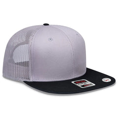 OTTO 141-1070 ’OTTO Snap’ 6 Panel Pro Style Mesh Back Trucker Snapback Cap - Blk/Gry/Gry - Blk/Gry/Gry / 6 1/2’’ - 7