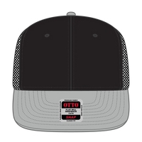 OTTO 141-1070 ’OTTO Snap’ 6 Panel Pro Style Mesh Back Trucker Snapback Cap - Gry/Blk/Blk - Gry/Blk/Blk / 6 1/2’’ - 7