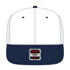 OTTO 141-1070 ’OTTO Snap’ 6 Panel Pro Style Mesh Back Trucker Snapback Cap - Nvy/Wht - Nvy/Wht / 6 1/2’’ - 7 5/8’’