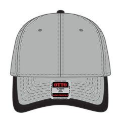 OTTO 147-1071 6 Panel Low Profile Baseball Cap - Gry/Blk - Gry/Blk / 6 1/2’’ - 7 5/8’’