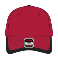 OTTO 147-1071 6 Panel Low Profile Baseball Cap - Red/Blk - Red/Blk / 6 1/2’’ - 7 5/8’’