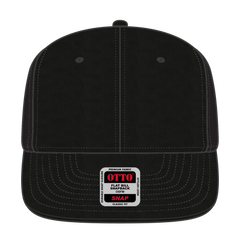 OTTO 148-1197 ’OTTO Snap’ 6 Panel Pro Style Snapback Cap - Black - Black / 6 1/2’’ - 7 5/8’’