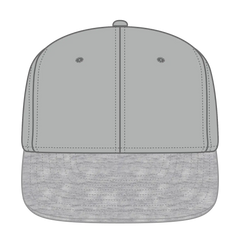 OTTO 148-1218 ’OTTO Snap’ 6 Panel Mid Profile Snapback Cap - Heath.Gry/Gry - Heath.Gry/Gry / 6 1/2’’ - 7 5/8’’
