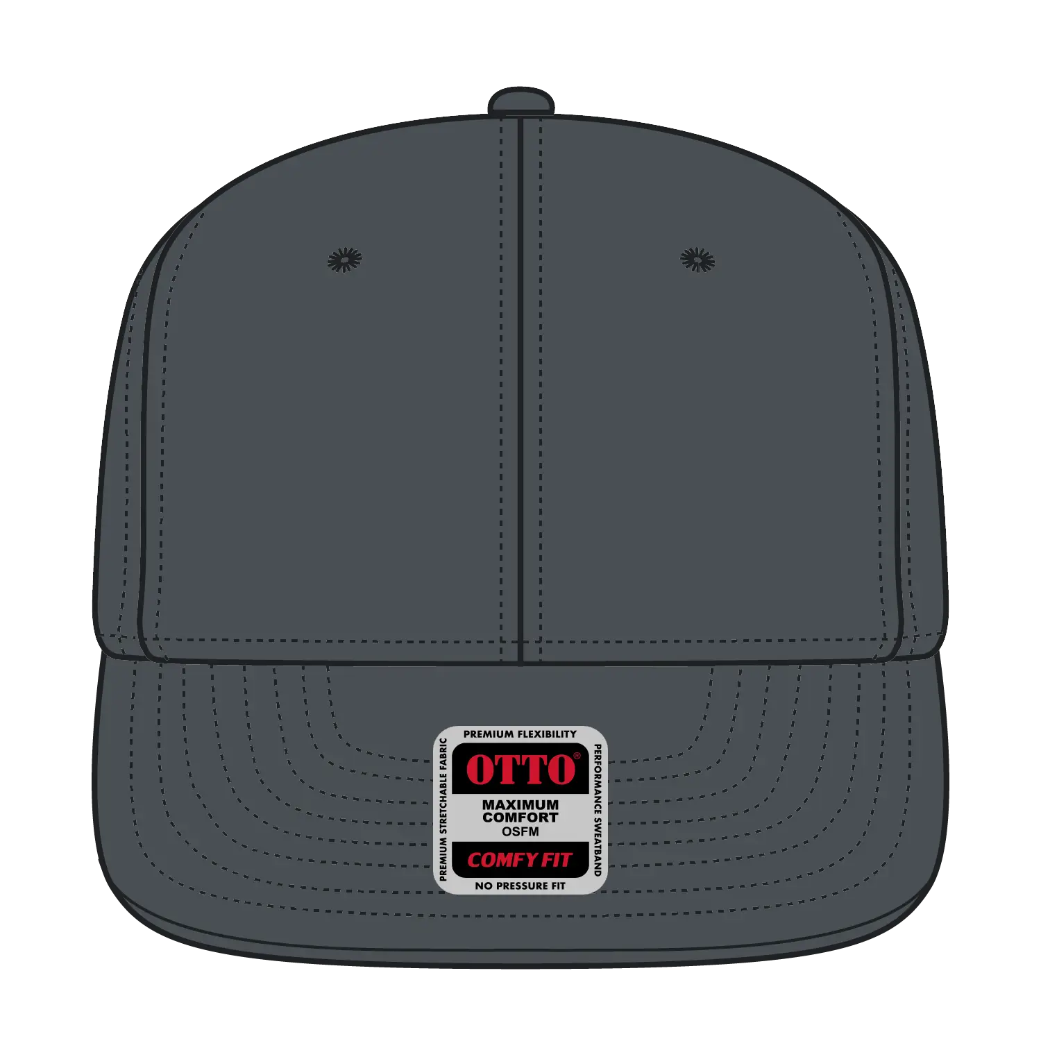 OTTO 148-1228 ’OTTO Comfy Fit’ 6 Panel Pro Style Snapback Cap - Char. Gray - Char. Gray / 6 1/2’’ - 7 5/8’’