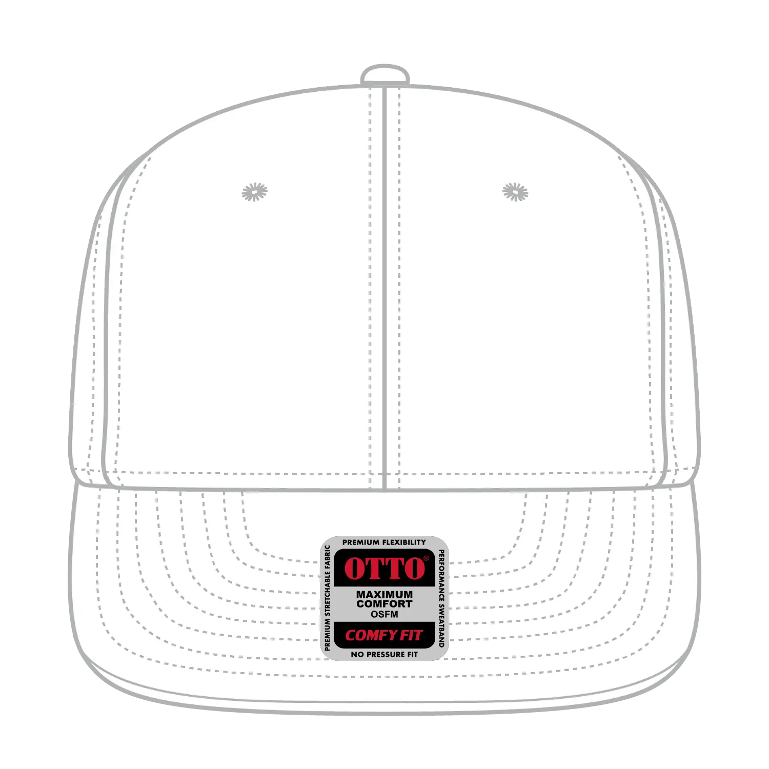 OTTO 148-1228 ’OTTO Comfy Fit’ 6 Panel Pro Style Snapback Cap - White - White / 6 1/2’’ - 7 5/8’’