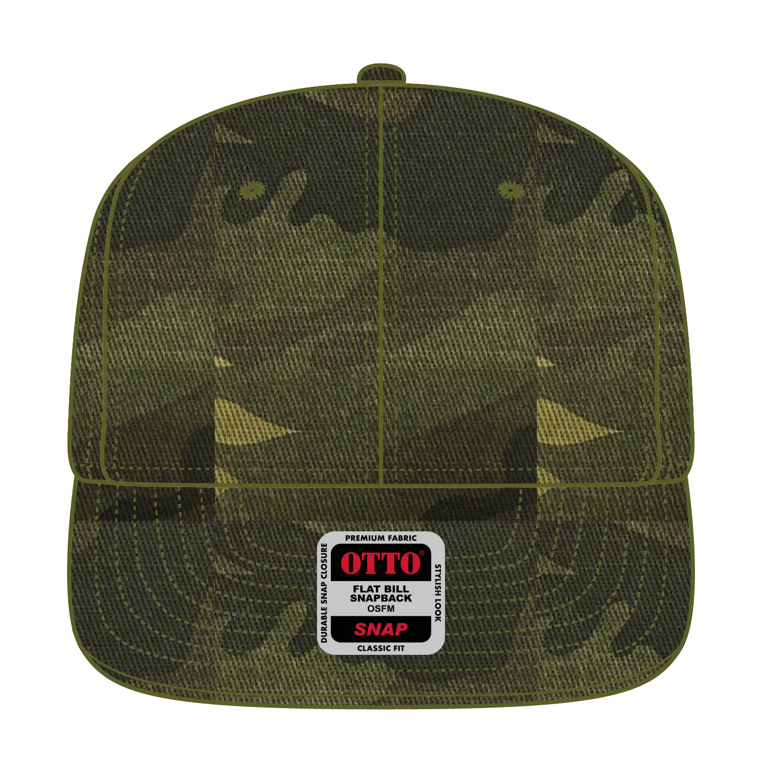 OTTO 148-1267 ’OTTO Snap’ 6 Panel Pro Style Snapback Cap - Camo 008 - Camo 008 / 6 1/2’’ - 7 5/8’’
