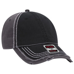 OTTO 149-1091 6 Panel Low Profile Dad Cap - Blk/Blk/Ch.Gry - Blk/Blk/Ch.Gry / 6 1/2’’ - 7 5/8’’
