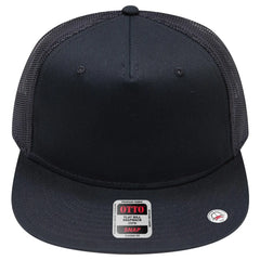 OTTO 154-1124 ’OTTO Snap’ 5 Panel Pro Style Mesh Back Trucker Snapback Cap - Black - Black / 6 1/2’’ - 7 5/8’’