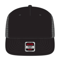 OTTO 154-1124 ’OTTO Snap’ 5 Panel Pro Style Mesh Back Trucker Snapback Cap - Black - Black / 6 1/2’’ - 7 5/8’’