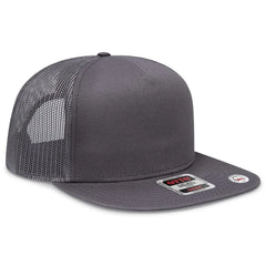 OTTO 154-1124 ’OTTO Snap’ 5 Panel Pro Style Mesh Back Trucker Snapback Cap - Char. Gray - Char. Gray / 6 1/2’’ - 7 5/8’’
