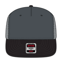 OTTO 154-1124 ’OTTO Snap’ 5 Panel Pro Style Mesh Back Trucker Snapback Cap - Blk/Ch.Gry/Ch.Gry - Blk/Ch.Gry/Ch.Gry / 6