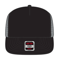 OTTO 154-1174 ’OTTO Snap’ 5 Panel Pro Style Mesh Back Trucker Snapback Cap - Blk/Blk/Ch.Gry - Blk/Blk/Ch.Gry / 7 3/8’’
